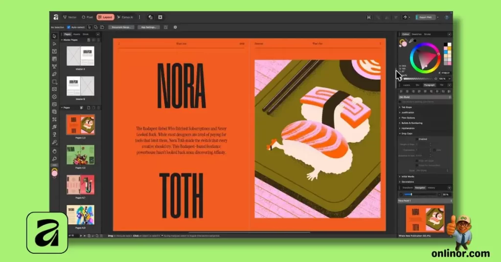 Affinity by Canva in 2026: A Neutral, Updated Look at the Free Professional Design App 4 Affinity Layout for books and pdf